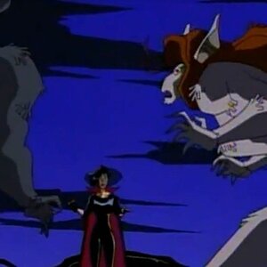 Lucas wolf and Elaine wolf fight Cybersix
(screenshot from episode 10: Full Moon Fascination)