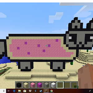 So I tried to make Nyan cat from memory for my little sister....